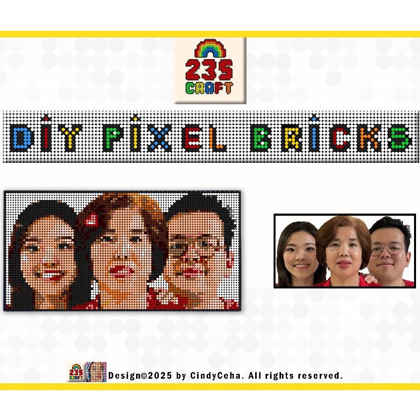 235CRAFT x CindyCeha GROUP Custom Bricks DIY Premium Mosaic Pixel Art Build By Number Kado Unik